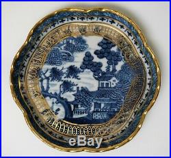 18th Century Chinese Qianlong Export Blue White Willow Porcelain Dish Plate