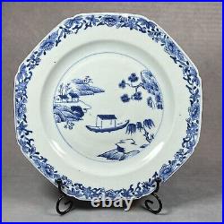 18th Century Chinese Qianlong Period Blue & White Octagonal Export Plate
