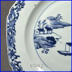 18th Century Chinese Qianlong Period Blue & White Octagonal Export Plate