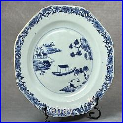 18th Century Chinese Qianlong Period Blue & White Octagonal Export Plate