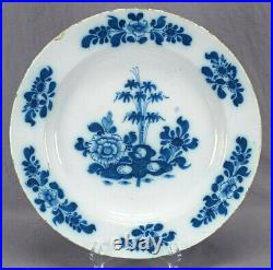 18th Century English Delft Blue & White Chinese Garden 13 5/8 Inch Charger