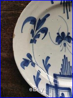 18th c Bristol blue &. White delft Plate 22cm