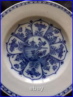 18th c Dutch Delft Blue & White Chinoiserie Plate