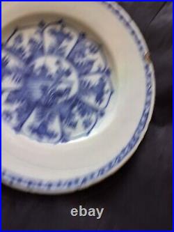 18th c Dutch Delft Blue & White Chinoiserie Plate