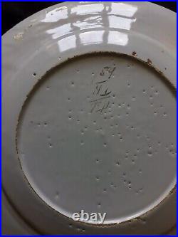 18th c Dutch Delft Blue & White Chinoiserie Plate