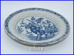 18thc English Delft Charger Plate Blue & White Plate Earthenware Faience 121/4