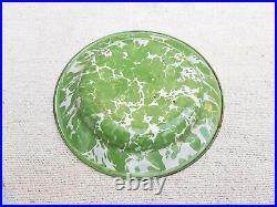 1930 Vintage Old 3 Pcs Blue White Green Shade Design Enamel Painted Plate IE48