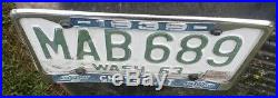 1939 CHEVROLET Chrome Metal License Plate Frame Blue White Sacramento Calif USA