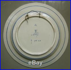 1945 Dutch Delft Blue White Charger Plate Dish Porceleyne Fles 13 1/2 Inch 34 CM
