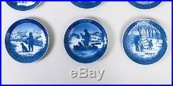 1970's Lot of 9 Royal Copenhagen Christmas Plates Blue White Denmark 7.25 Diam
