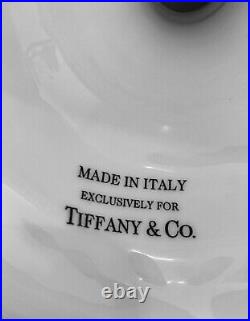 1996-2000 RARE TIFFANY & CO White Garland Footed Cake Plate Italy Blue Box WOW
