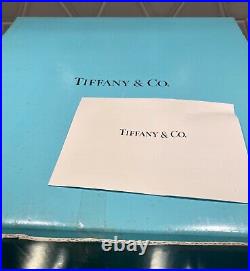 1996-2000 RARE TIFFANY & CO White Garland Footed Cake Plate Italy Blue Box WOW