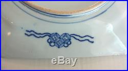 19th C. ANTIQUE JAPANESE BLUE & WHITE 12 OCTAGONAL PLATTER, MEIJI PERIOD