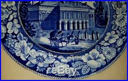 19th C. Blue & White Historical Staffordshire Boston State House Plate EW&S 10