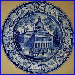 19th C. Blue & White Historical Staffordshire Boston State House Plate EW&S 10