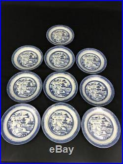 19th C Chinese Export Porcelain Canton Blue & White Plates (Lot of 10) (#60)
