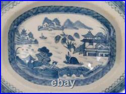 19th Century Blue and White Chinese Canton Porcelain Serving Plate
