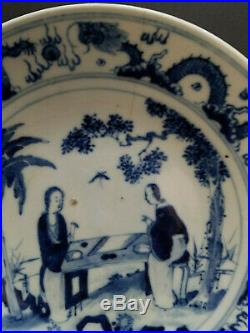 19th Century Chinese Export Ming-Style Large Blue & White Plate