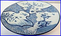19th Century Chinese Qing Dynasty IMARI Blue White 18.5 Plate 130 Years Old