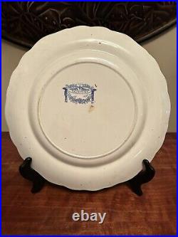 19th Century William Adams Palestine Charger Plate Blue White Transferware 10.5