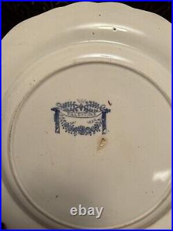 19th Century William Adams Palestine Charger Plate Blue White Transferware 10.5