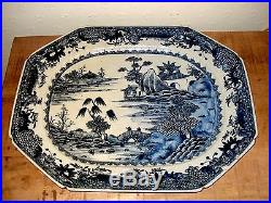 1xstunning chinese 18th century qianlong period blue white large plate