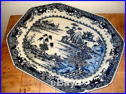 1xstunning chinese 18th century qianlong period blue white large plate