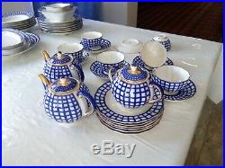 21 pcs Vintage Lomonosov USSR Tea Cups saucers plates tea pots Cobalt Cell