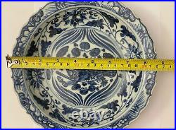 22cm. Chinese Antique Porcelain Blue and White Ceramic Plate Handpainted China