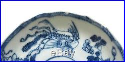 2 18th Century Chinese Blue & White Porcelain Dish Plate Saucer Phoenix