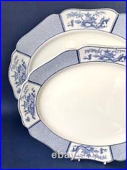 2 Antique Blue & White Platters Allertons Pavilion England 1929-1942