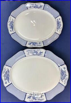 2 Antique Blue & White Platters Allertons Pavilion England 1929-1942