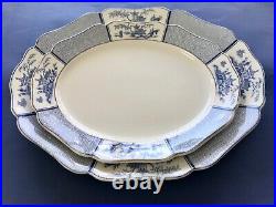 2 Antique Blue & White Platters Allertons Pavilion England 1929-1942