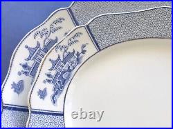 2 Antique Blue & White Platters Allertons Pavilion England 1929-1942