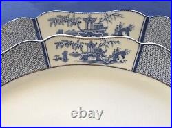 2 Antique Blue & White Platters Allertons Pavilion England 1929-1942