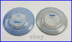 2 Antique Davenport Flow Blue cup plates