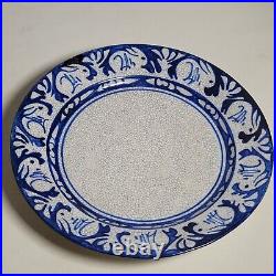 2 Antique Dedham Rabbit Bunny 10 Crackle Plates Blue & White Pottery Ca 1895