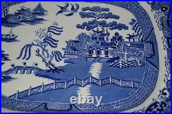 2 Colossal Willow Pattern Antique Platters