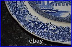 2 Colossal Willow Pattern Antique Platters