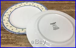 2 Dinner Plates Villeroy & Boch Adeline 109362 Floral Yellow Blue White Sprigs