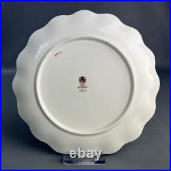 2 Edwardian Scalloped Plates Cobalt/Gilt Scales & Trellis Border Wedgwood X3848
