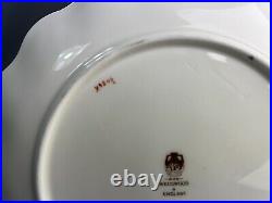 2 Edwardian Scalloped Plates Cobalt/Gilt Scales & Trellis Border Wedgwood X3848