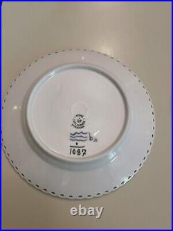 2 ROYAL COPENHAGEN BLUE FLUTED FULL LACE Salad Side Plate 1087 17.5cm 1st Qual