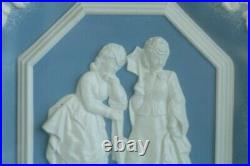 2 Vintage Wedgewood #7022 Metal Framed Victorian Women Blue & White Relief