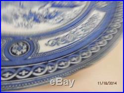 2 (two) Antique Royal Doulton TURKEY Dinner Plates Blue White Geometric Rim