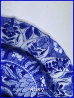 2 x Antique Chinese Blue and White Kangxi Period porcelain Plate 22cm Diameter
