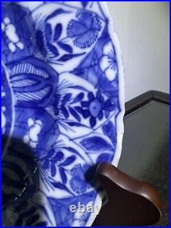 2 x Antique Chinese Blue and White Kangxi Period porcelain Plate 22cm Diameter