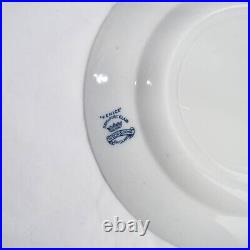 2 x Wood and Sons England Blue White Venice Pattern Trim 9 Luncheon Plate