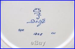 2x Royal Delft Porceleyne Fles 1963, blue on white wall plate, dish 22cm 8.8inch