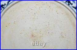 34CM Xuande Signed Old Chinese Blue and White Dish Plate Withdragon N3080
